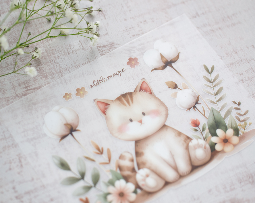 フルカラーアイロンシート（ブルーベリーとうさき/コットンボールとねこ）