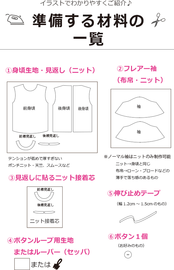 【販売用】【型紙】フレア袖Ｔシャツ