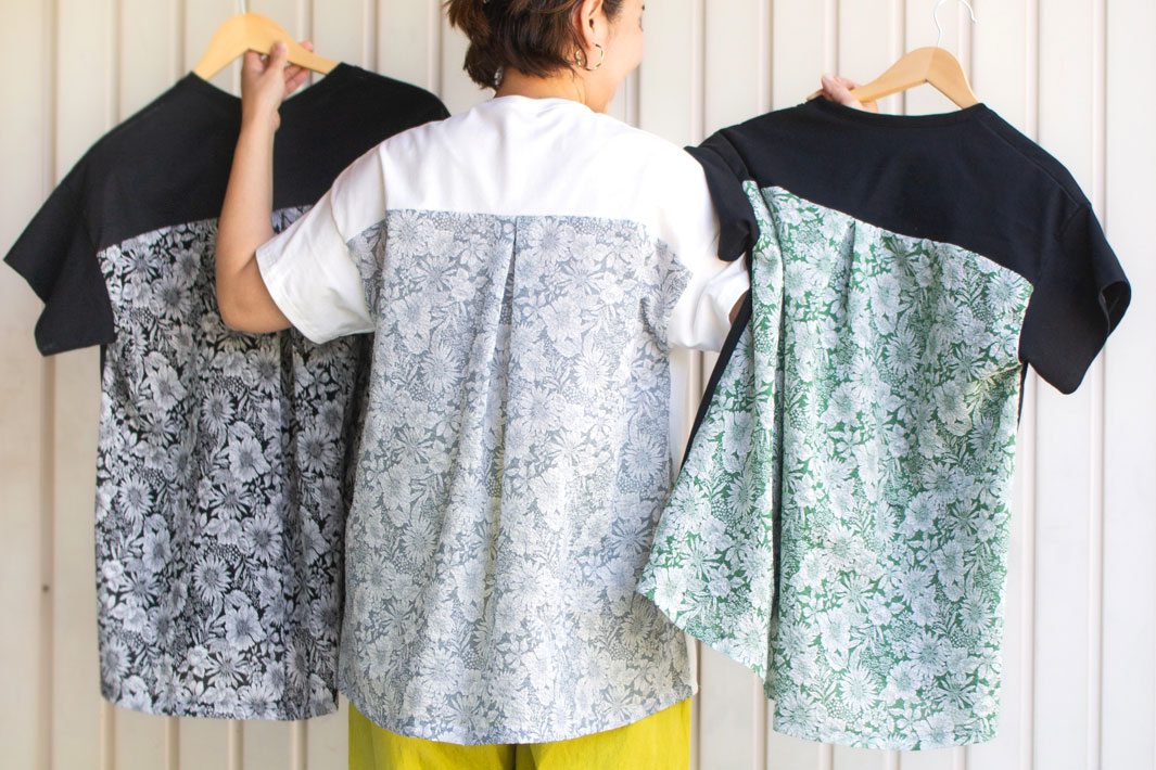 【型紙・生地キット】背中涼しい♪風がとおるTシャツ（リップルver）