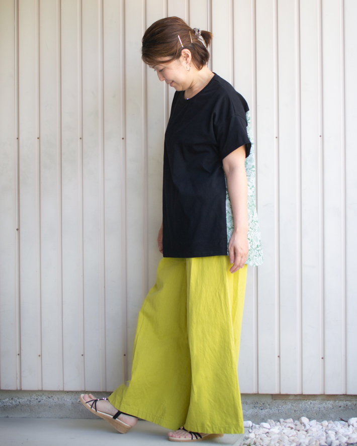 【型紙・生地キット】背中涼しい♪風がとおるTシャツ（リップルver）