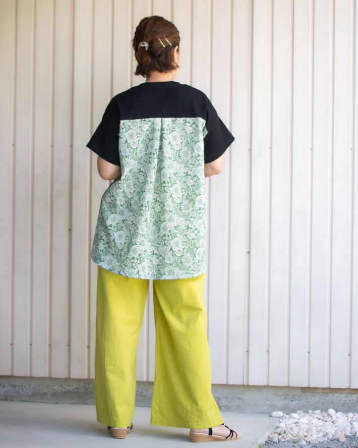 【型紙・生地キット】背中涼しい♪風がとおるTシャツ（リップルver）
