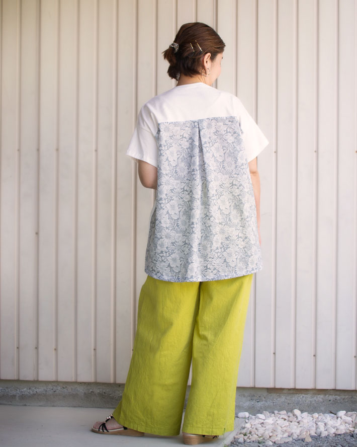 【型紙・生地キット】背中涼しい♪風がとおるTシャツ（リップルver）