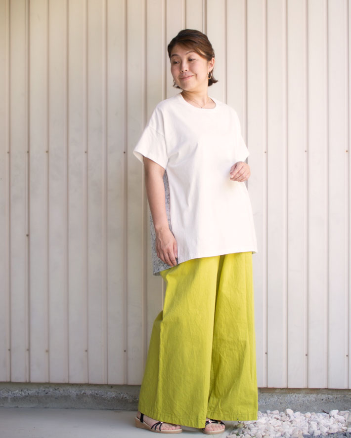 【型紙・生地キット】背中涼しい♪風がとおるTシャツ（リップルver）