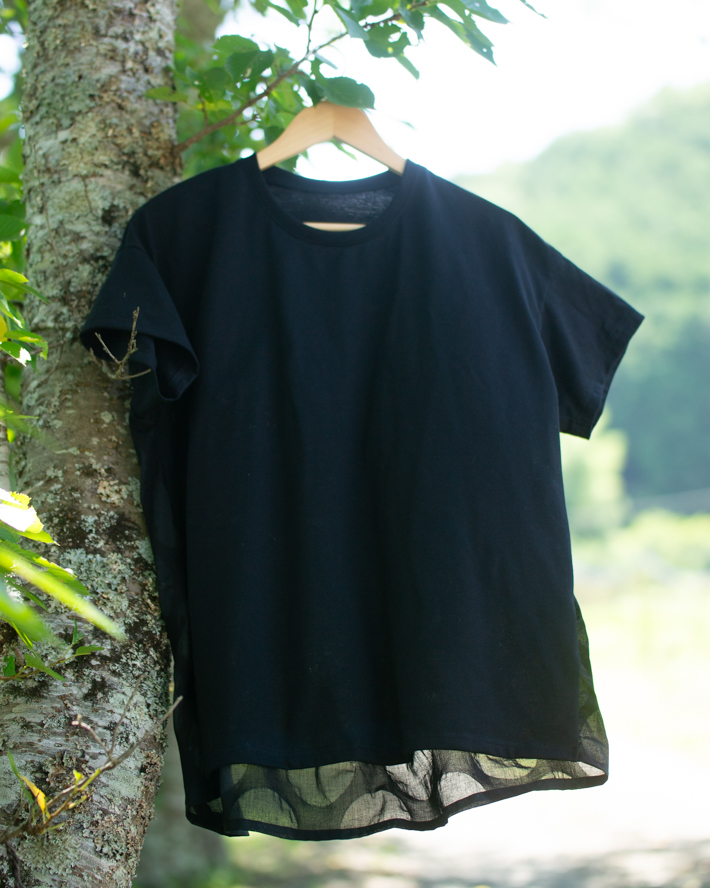 【型紙・生地キット】風がとおるTシャツ・ドットver(Lサイズ)