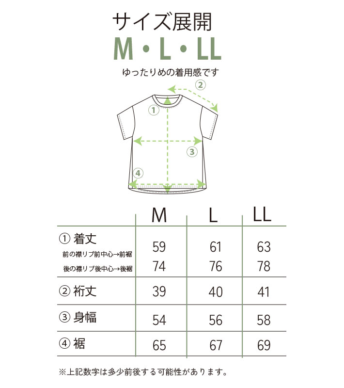【型紙・生地キット】風がとおるＴシャツ・ドットver（Lサイズ）