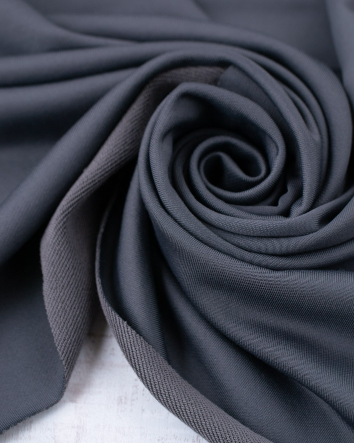 【ニット】スポーティーなカッコイイ裏毛・ナイロン混(ブラック/チャコール)