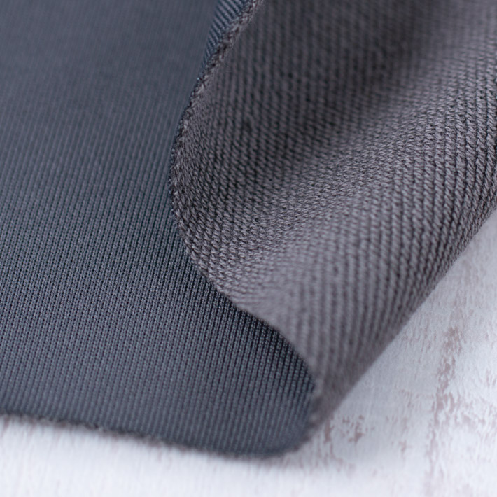 【ニット】スポーティーなカッコイイ裏毛・ナイロン混(ブラック/チャコール)