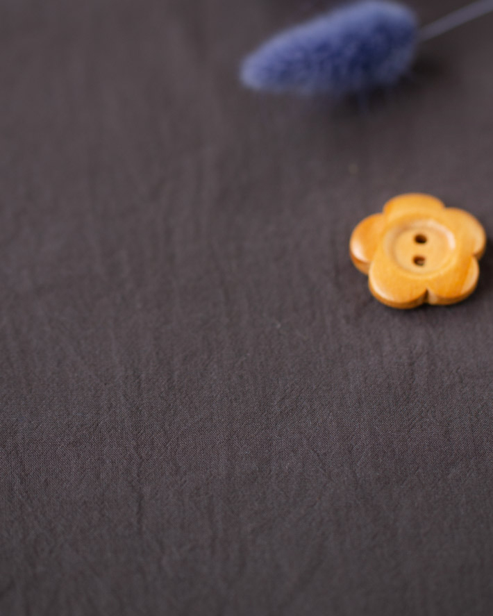 【布帛】ほんのりシャリ感が涼しげワッシャーポプリン（チョコブラウン）オーダーカット