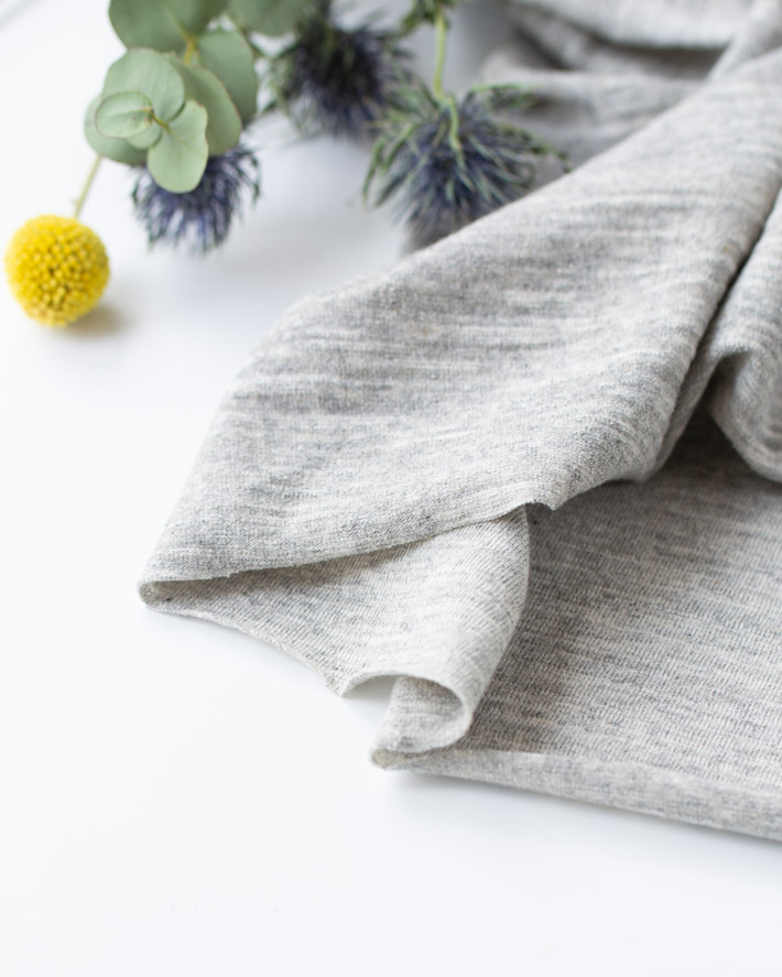 【ニット】裏がミニパイルっぽい男前な天竺ニット（粗びきグレー杢）