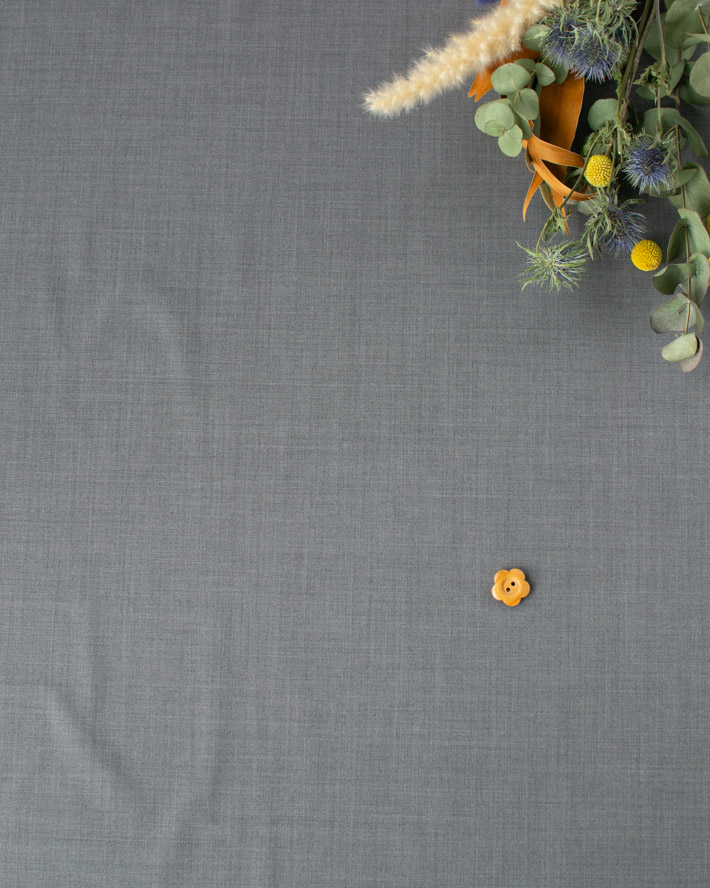 【布帛】杢調2WAYストレッチ・ウール／機能性ポリエステル（グレー杢/チャコール杢）