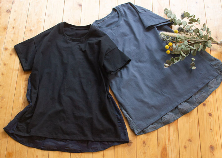 【型紙・生地キット】風がとおる布帛切り替えＴシャツ（Lサイズ）