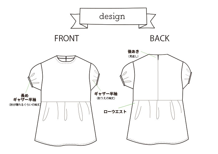 【型紙・生地キット】ゆるりらで作る・ゆるドルマン和みのローウエストワンピースキット（フリーサイズ）