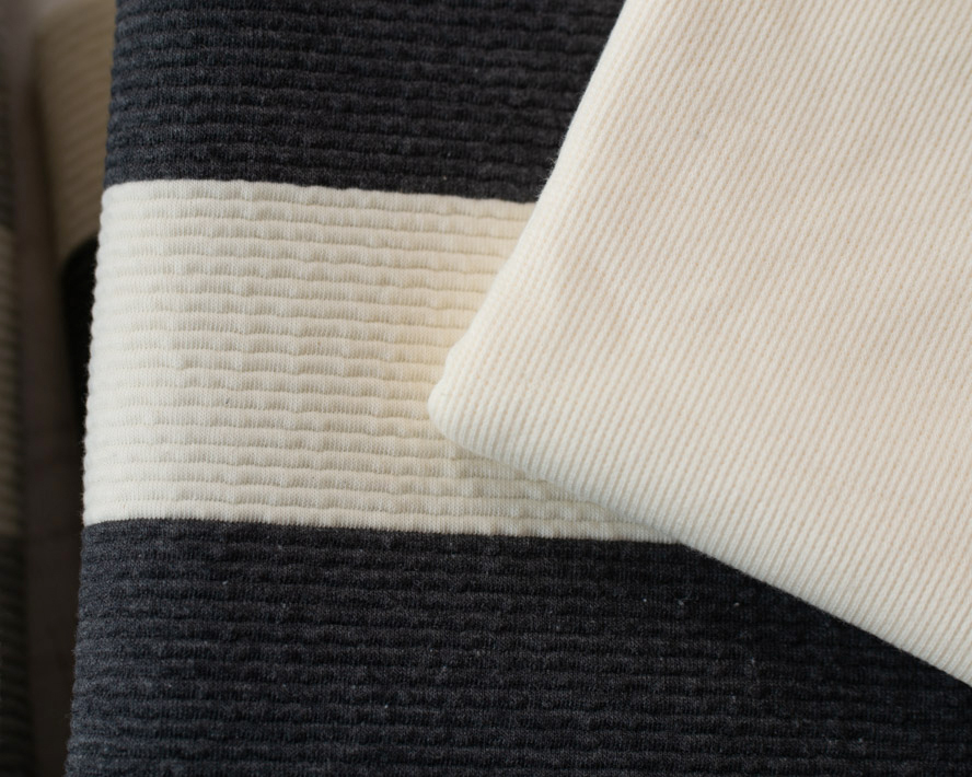 【ニット】ストレッチ・ビッグボーダーなみなみキルトニット(2色)オーダーカット