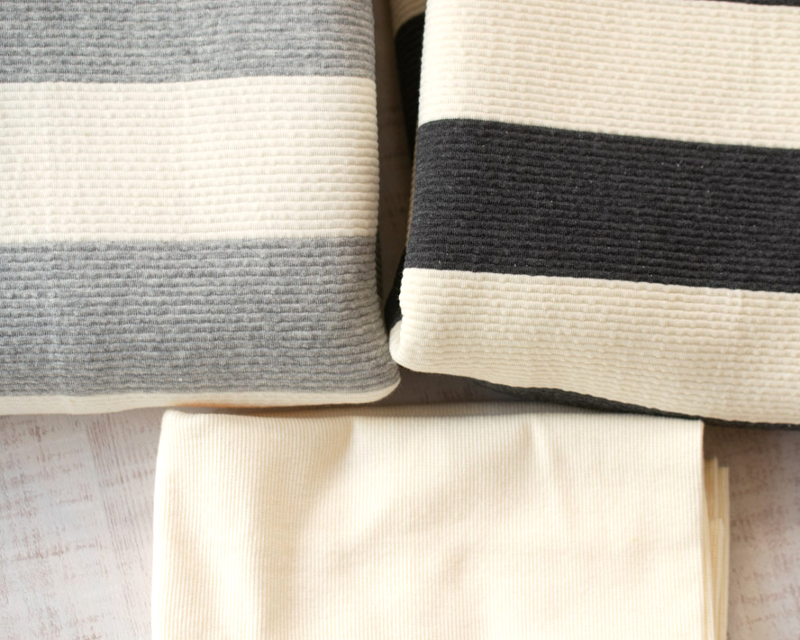 【ニット】ストレッチ・ビッグボーダーなみなみキルトニット(2色)オーダーカット