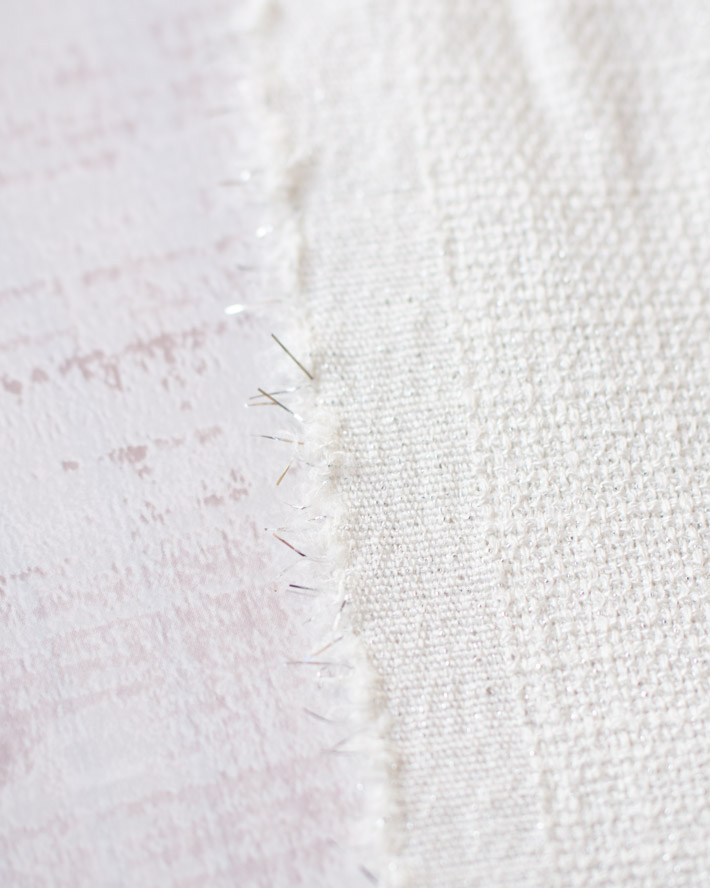 【布帛】ラメツィード風クロス（オフアイボリー）オーダーカット