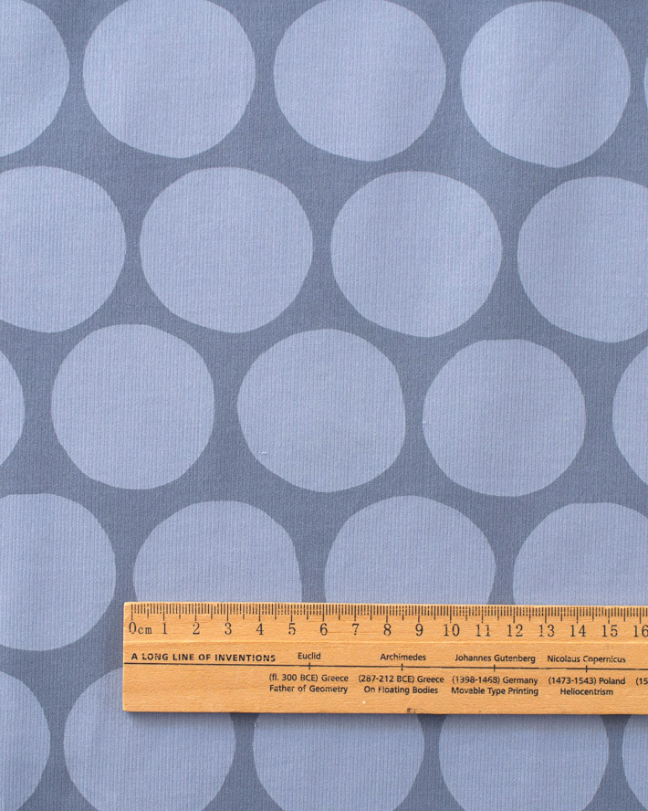 【布帛】大きなゆるドットのシャツコーデュロイ(ヒヤシンスブルー)