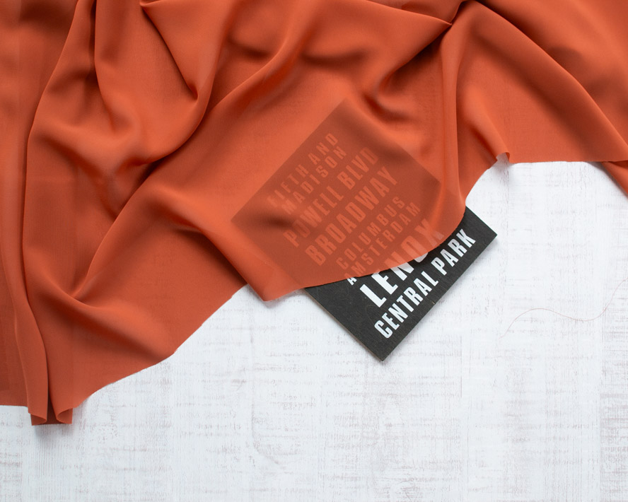 ☆お買い得☆【布帛】なめらかシフォン(テラコッタオレンジ)