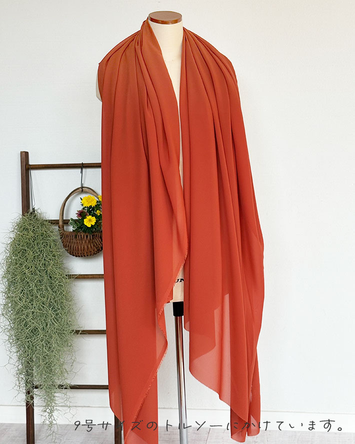 ☆お買い得☆【布帛】なめらかシフォン(テラコッタオレンジ)