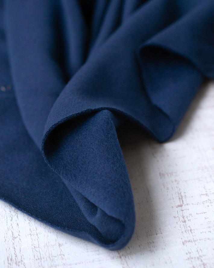 【ニット】やわらかでほわっと暖かい♪薄めの裏毛の裏起毛ニット♪（ブラウン/ダークブルー）