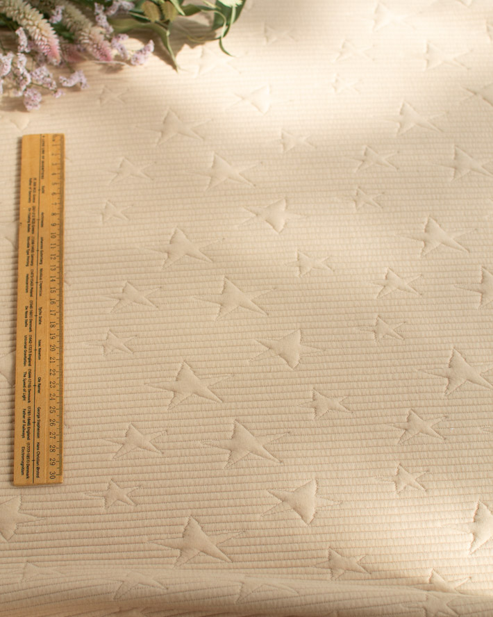 【ニット】トレーナー、ニットパンツに♪星柄キルトニット（５色）