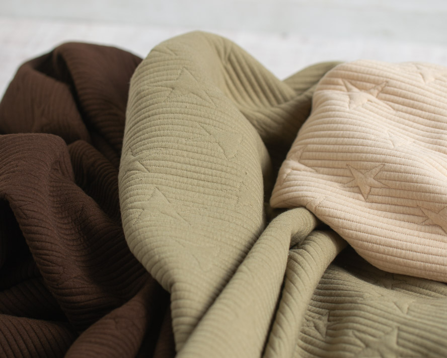 【ニット】トレーナー、ニットパンツに♪星柄キルトニット（５色）