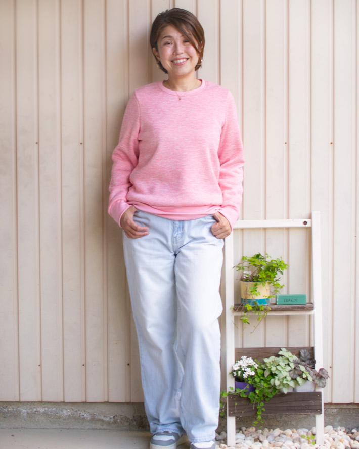 【フリース】ふわっとメランジフリース（ピンク杢/ブラック杢）