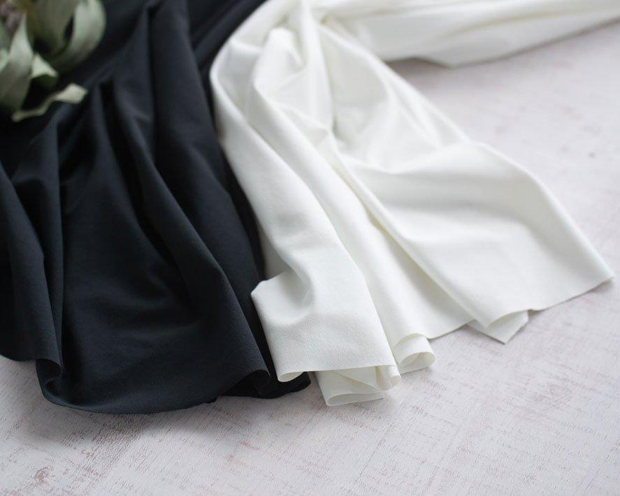 【ニット】きれいめ2WAYハイテンションニット(ブラック/エクリュ)