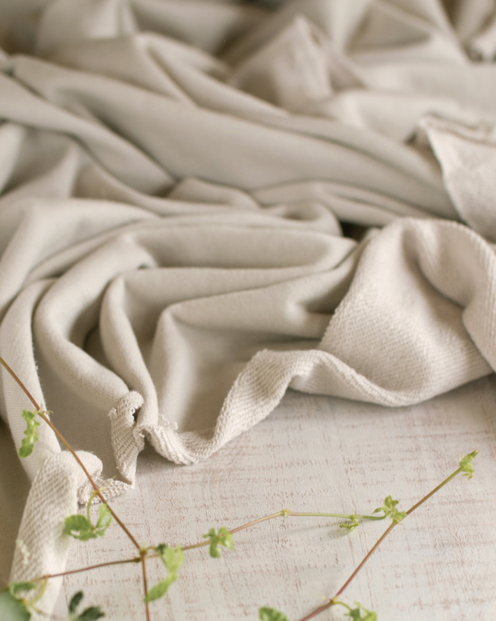 【ニット】みんなの裏毛ニット（シルバーベージュ）　オーダーカット