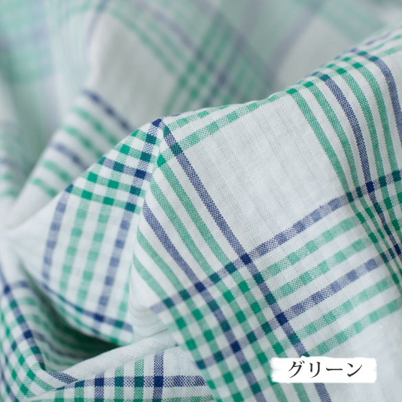 【布帛】夏のお洋服に！先染めチェックのサッカー（２色）オーダーカット