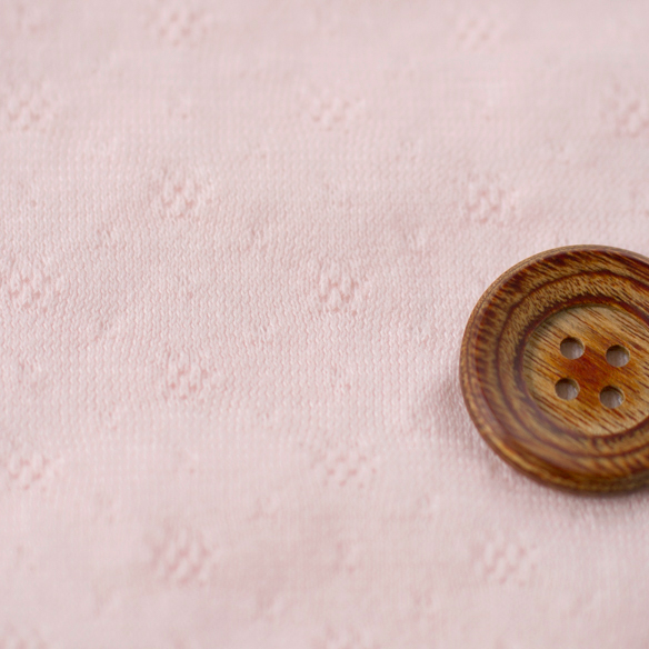 【ニット】天竺ニットのように使える♪アイレットジャガードニット（パウダーピンク）