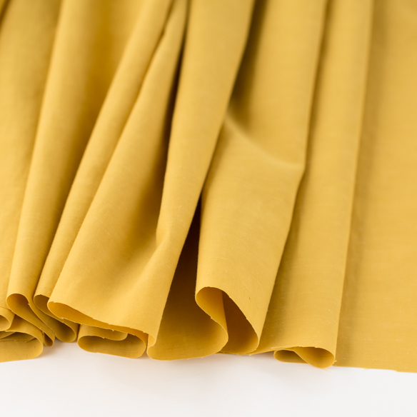 【布帛】アセテート混・スラブクロス（マスタード）オーダーカット