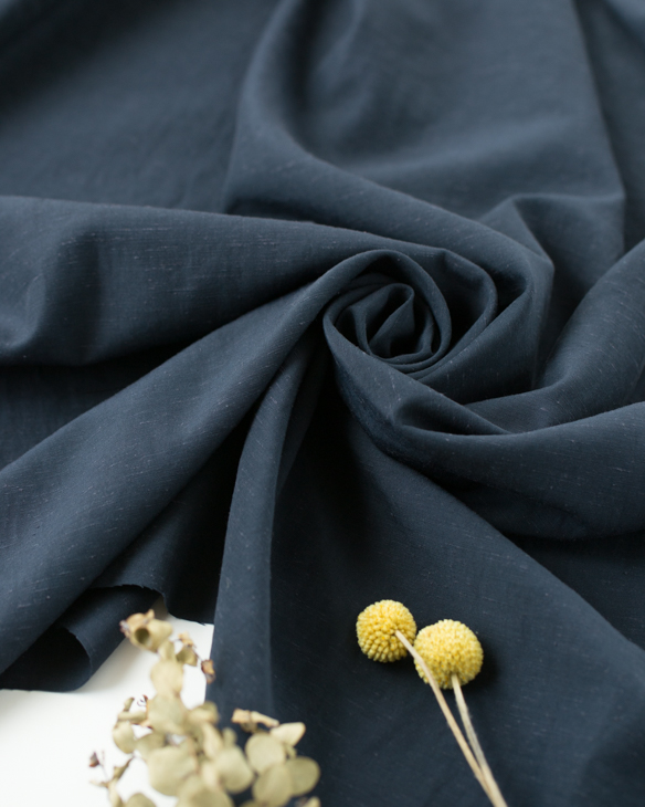 布帛】アセテート混・スラブクロス（ネイビー）オーダーカット