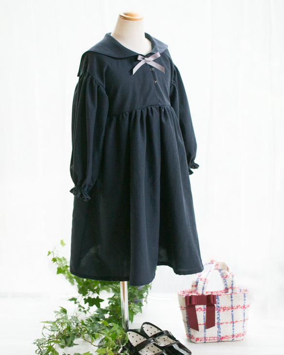 布帛】アセテート混・スラブクロス（ネイビー）オーダーカット