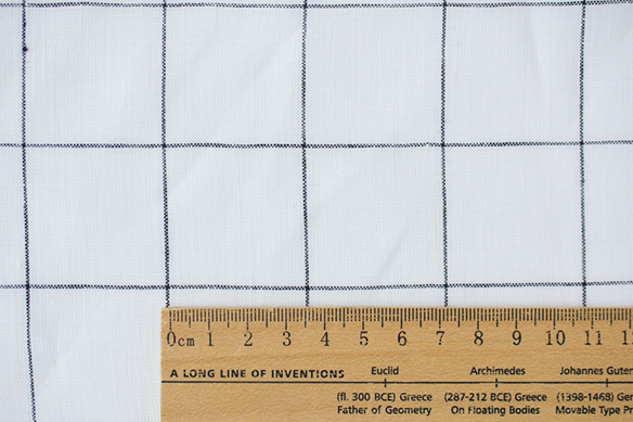 【布帛】ウィンドペンチェック柄リネン（ホワイト）