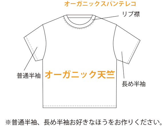 【型紙・生地キット】自分へのご褒美に♪オーガニックコットン素材で作るワイドなTシャツ キット