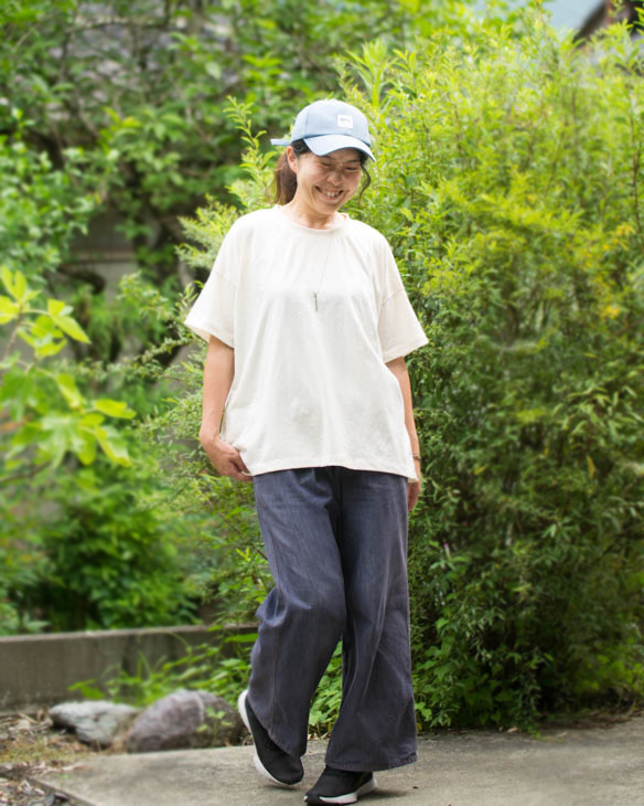 【型紙・生地キット】自分へのご褒美に♪オーガニックコットン素材で作るワイドなTシャツ キット