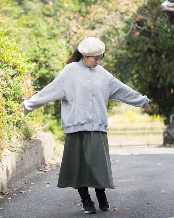 【こだわりニット】ふんわりぽってり厚み♪粗挽き杢AC裏毛・ナップ裏起毛