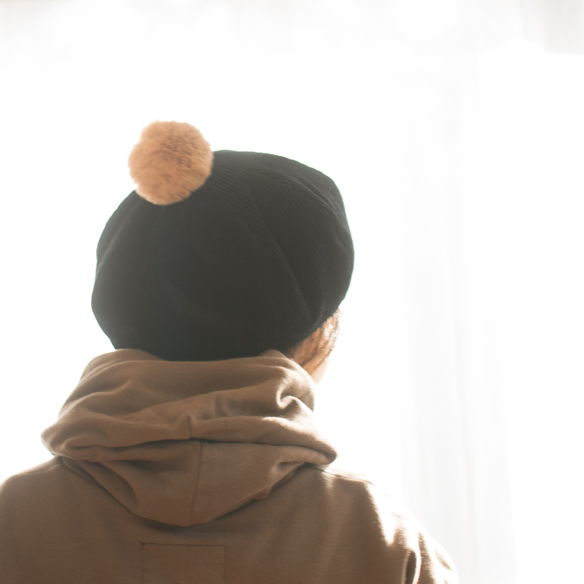 【布帛】タンブラー加工太うねソフトコーデュロイ（ブラック）