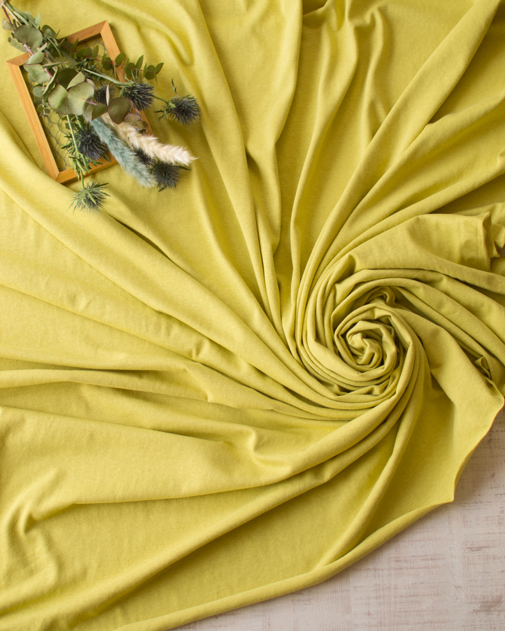 ゆるっとふわふわやわらかラフィー天竺（若草色）