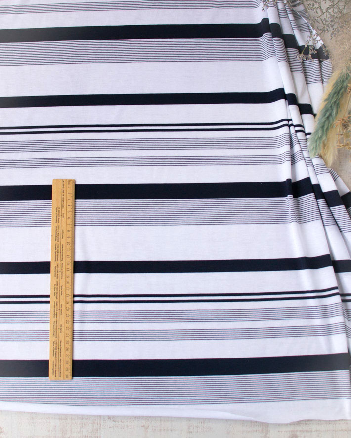 【ニット】モノトーン・ランダムボーダー天竺　オーダーカット