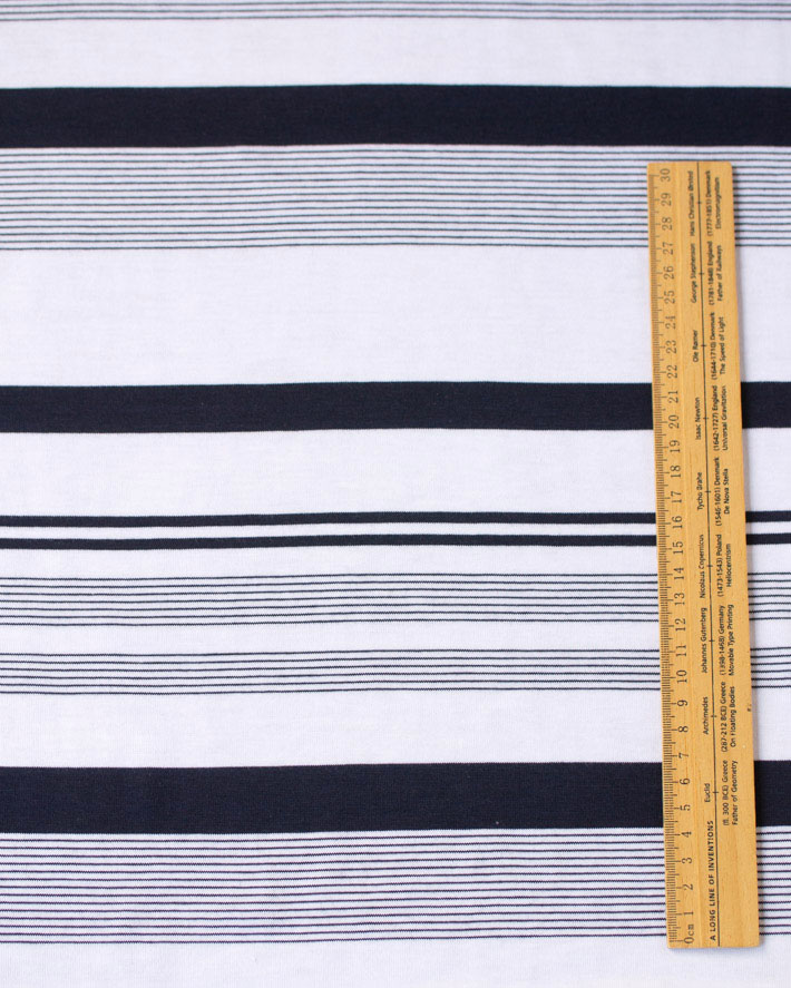 【ニット】モノトーン・ランダムボーダー天竺　オーダーカット