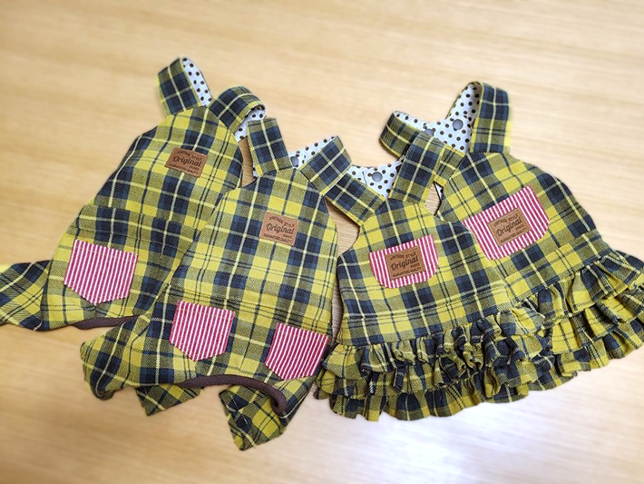 esエンブロイダリーチェックパンツ(S YELLOW): BOTTOM