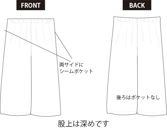 【プレゼントパターン】ニット生地幅145cm以上用ワイドパンツ（M～Ｌサイズぐらい）