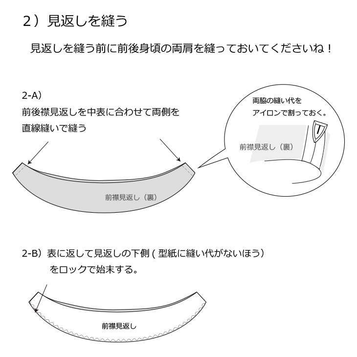 襟見返しの作り方 ぬのとくらしと は家族で使いたくなるをコンセプトにしたハンドメイド用生地 副資材のファブリックオンラインショップです