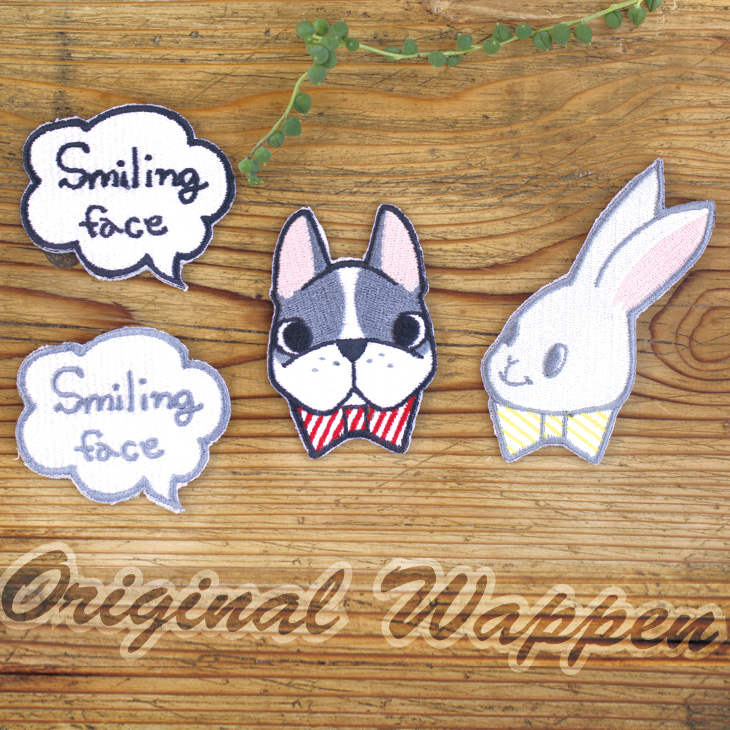 【オリジナルワッペン】ブルドッグ・うさぎ・吹き出し